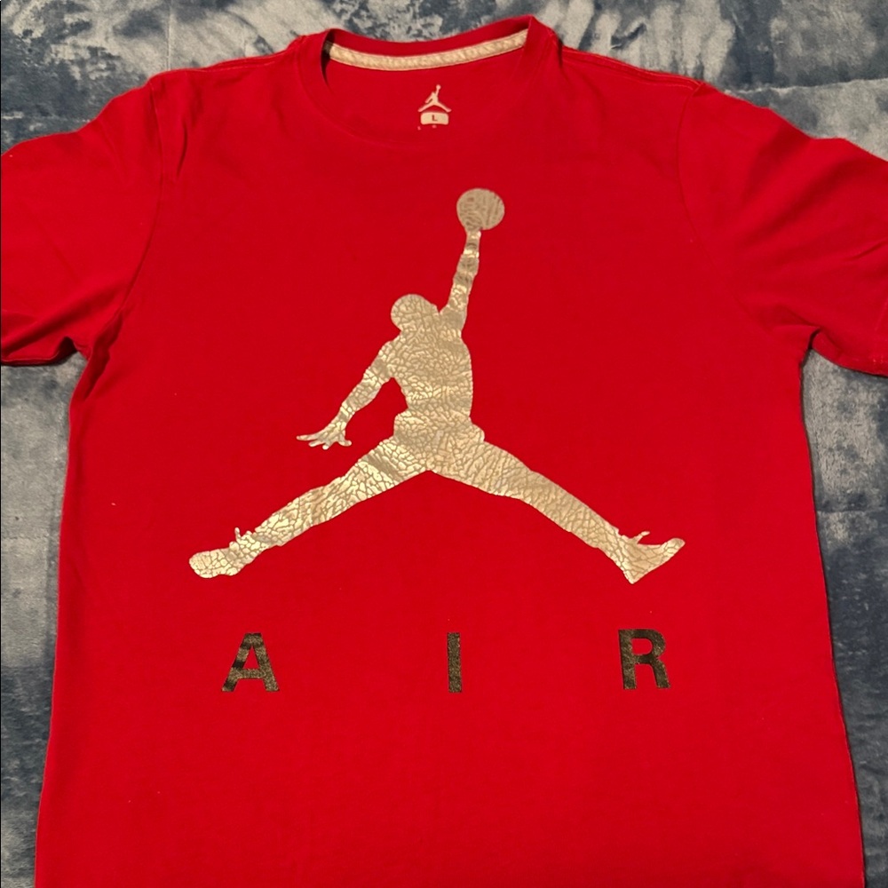 Jordan Red Tee with Gold Logo